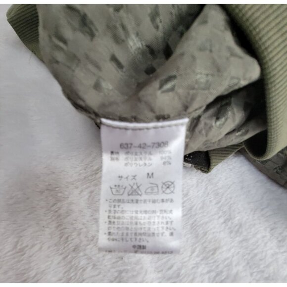 COLZA Womens Olive Green Semi-Sheer Zip-Front Bomber Jacket Medium Lightweight - Picture 4 of 8